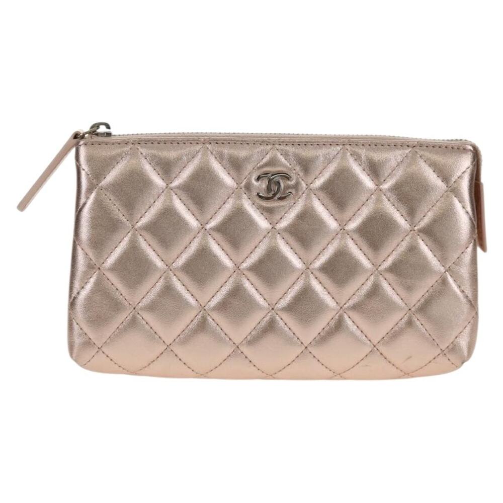 Chanel Matelasse Lambskin Pouch Pink